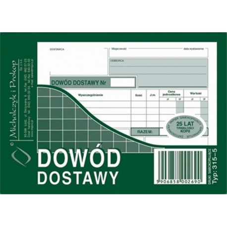 315-5 Dowód dostawy M&P