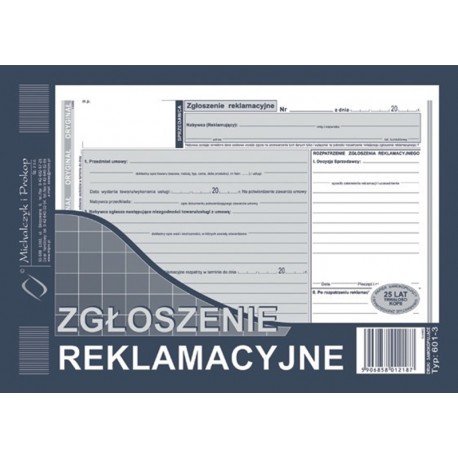 601-3 Zgłoszenie reklamacyjne M&P