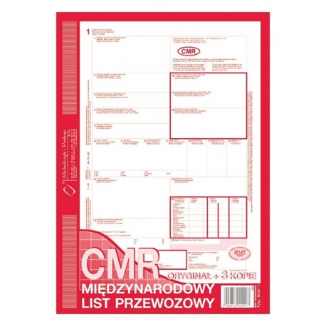 800-1 CMR międzynarodowy list przewozowy M&P