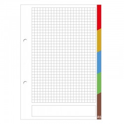 Wkład do segregatora z kolorowymi registrami A-5