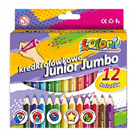 Kredki trójkątne Junior Jumbo 12 "Kolori" TT-8228