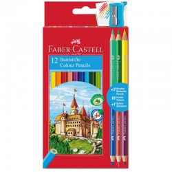 Faber Castell kredki szkolne 12+3 dwustronne