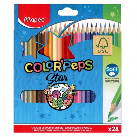 Kredki trójkątne "Color Peps Star" 24 Maped 183224