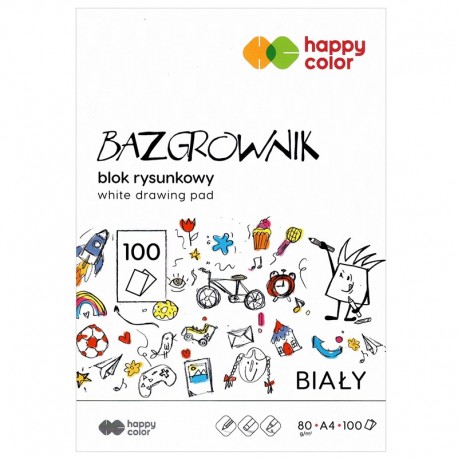 Blok rysunkowy biały "Bazgrownik"  A-4/100 Happy Color