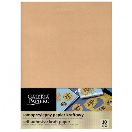 Papier kraftowy samoprzylepny A4/10 Galeria Papieru 254030