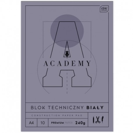 Blok techniczny biały A4/10k 240g Interdruk Academy