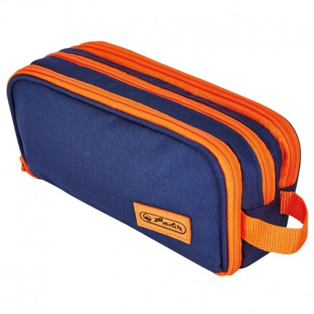 Piórnik kosmetyczka 3-komorowa Herlitz Blue/Orange