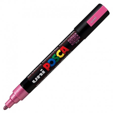 Marker z farbą plakatową Uni Posca PC-5M Metallic Pink