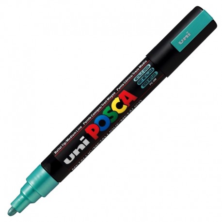 Marker z farbą plakatową Uni Posca PC-5M Metallic Green