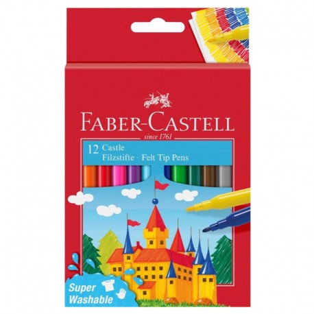 Flamastry szkolne 12 "Zamek" Faber Castell 554201