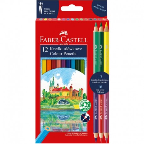 Kredki szkolne 12+3 "Zamek Królewski na Wawelu" Faber Castell 201480