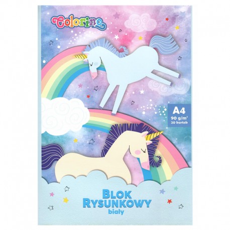 Blok rysunkowy biały A4/20k Colorino Pastel