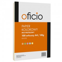 Papier kolorowy mix pastelowy A4/100k 80g/m2 Oficio OX1070