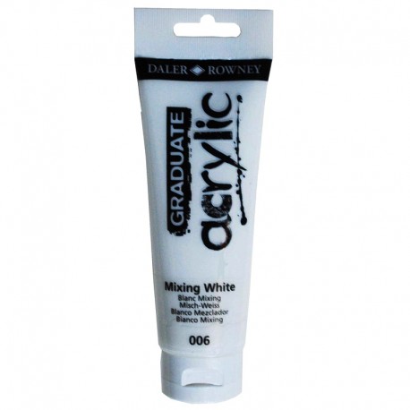 Farba akrylowa w tubce 120ml Daler-Rowney Graduate Acrylic Mixing White 006