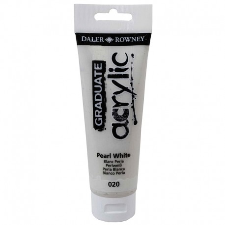 Farba akrylowa w tubce 120ml Daler-Rowney Graduate Acrylic Pearl White 020