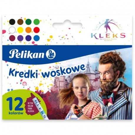 Kredki woskowe x12 Pelikan Kleks