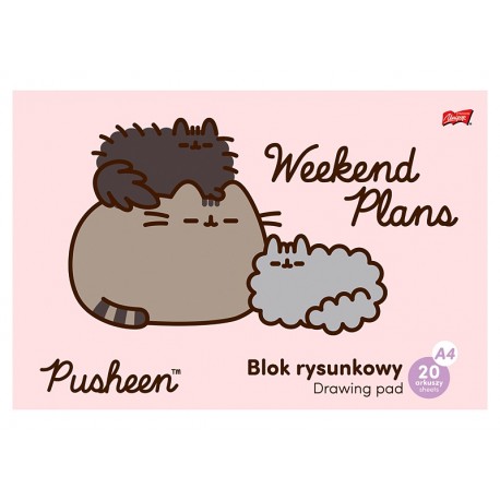 Blok rysunkowy biały A4/20k Unipap Pusheen