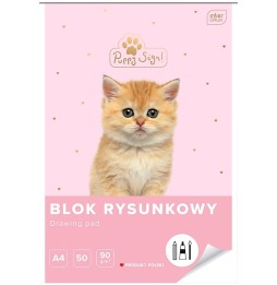 Blok rysunkowy biały A4/50k Interdruk Puppy Sign