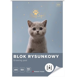 Blok rysunkowy biały A4/50k Interdruk Puppy Sign