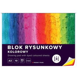 Blok rysunkowy kolorowy A3/10k Interdruk