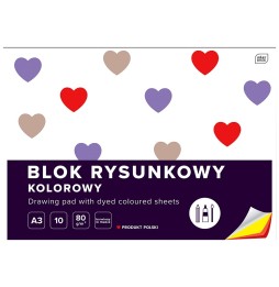 Blok rysunkowy kolorowy A3/10k Interdruk