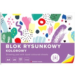 Blok rysunkowy kolorowy A4/20k Interdruk