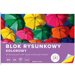 Blok rysunkowy kolorowy A4/20k Interdruk