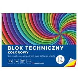 Blok techniczny kolorowy A4/10k Interdruk