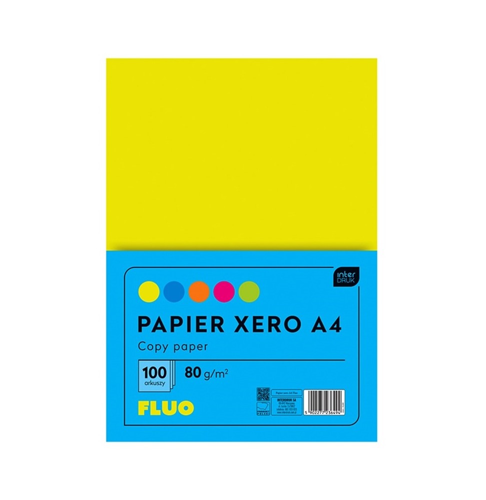 Papier ksero fluo mix A4/100k Interdruk