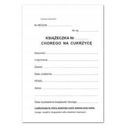 Książeczka chorego na cukrzycę Mz/C-2