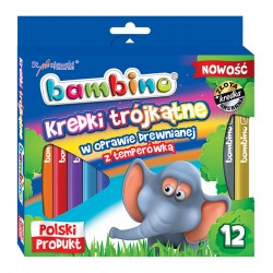 Bambino kredki trójkątne w oprawie drewnianej 12