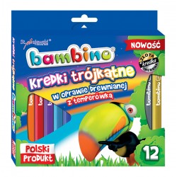 Bambino kredki trójkątne w oprawie drewnianej 12